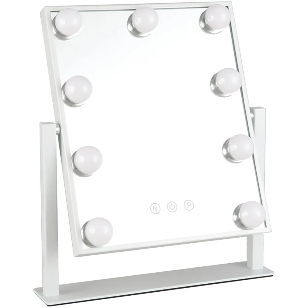 Hollywood LED Vanity Mirror with 9 Bulbs - White image