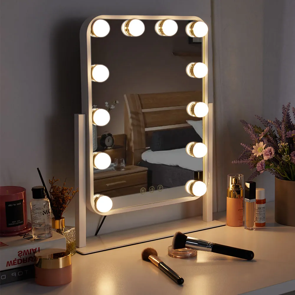 Hollywood LED Vanity Mirror with Touch Control - White