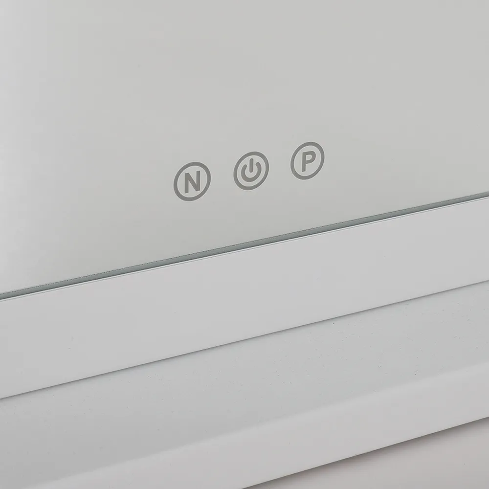 Hollywood Style Lighted Rectangular Makeup Mirror with Base - White