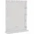 Hollywood Style Lighted Rectangular Makeup Mirror with Base - White