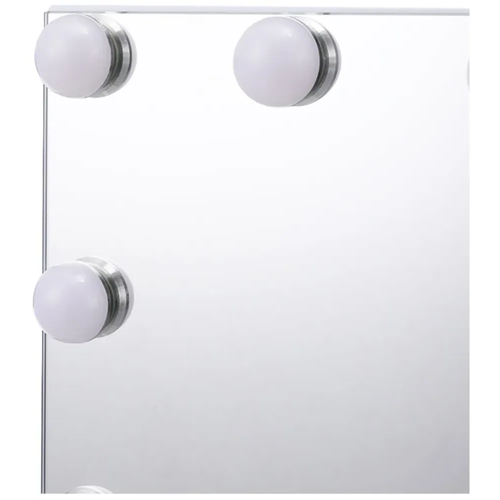 Hollywood Vanity Tabletop Mirror with 15 LED Bulbs - White