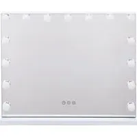 Hollywood Vanity Tabletop Mirror with 15 LED Bulbs - White