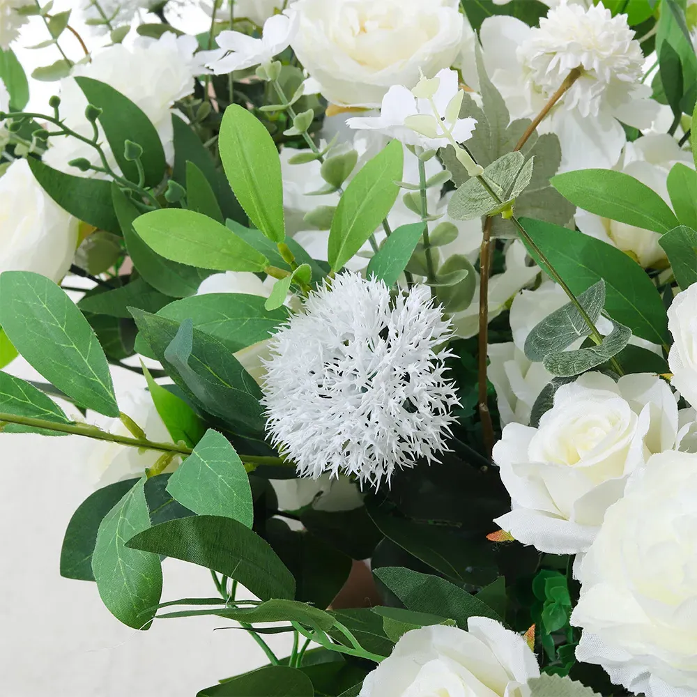 Hydrangea Rose Artificial Aisle Flower Row Decoration - Green