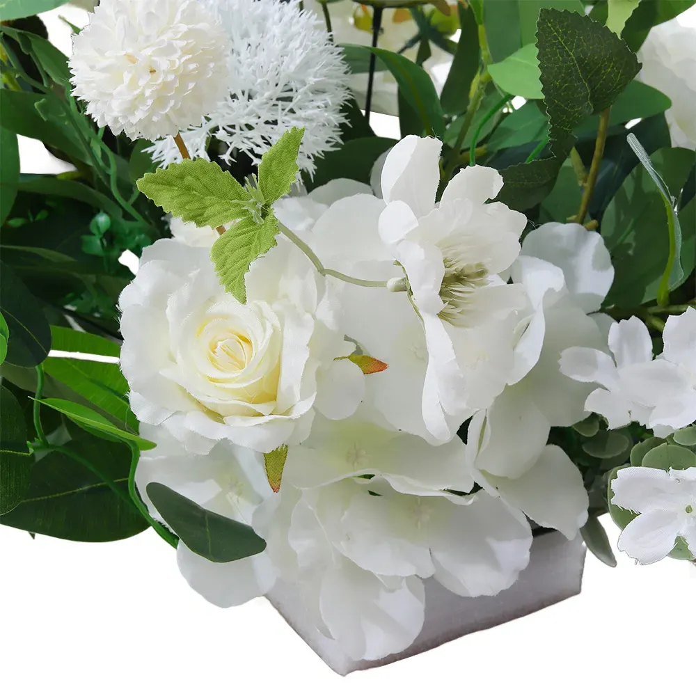 Hydrangea Rose Artificial Aisle Flower Row Decoration - Green