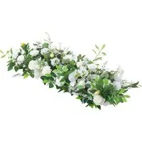 Hydrangea Rose Artificial Aisle Flower Row Decoration - Green