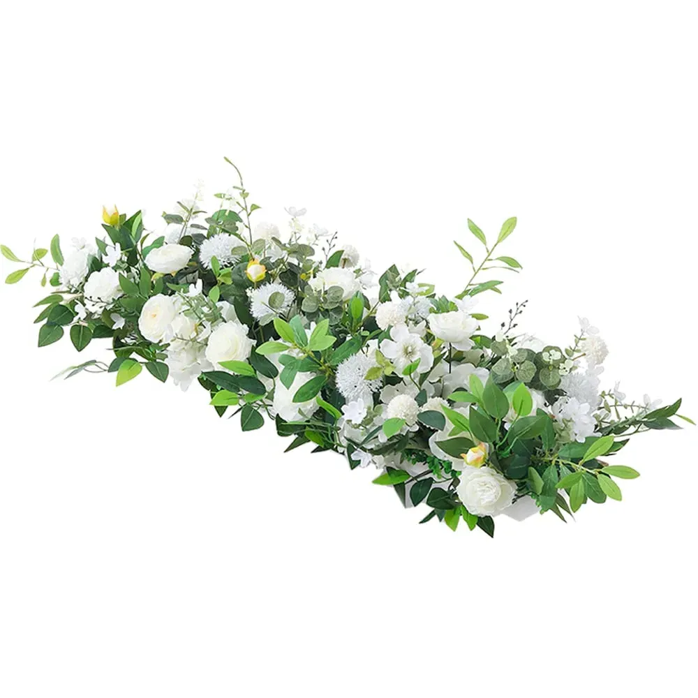 Hydrangea Rose Artificial Aisle Flower Row Decoration - Green