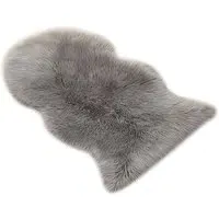 Irregular Shaped Shaggy Area Rug - Grey