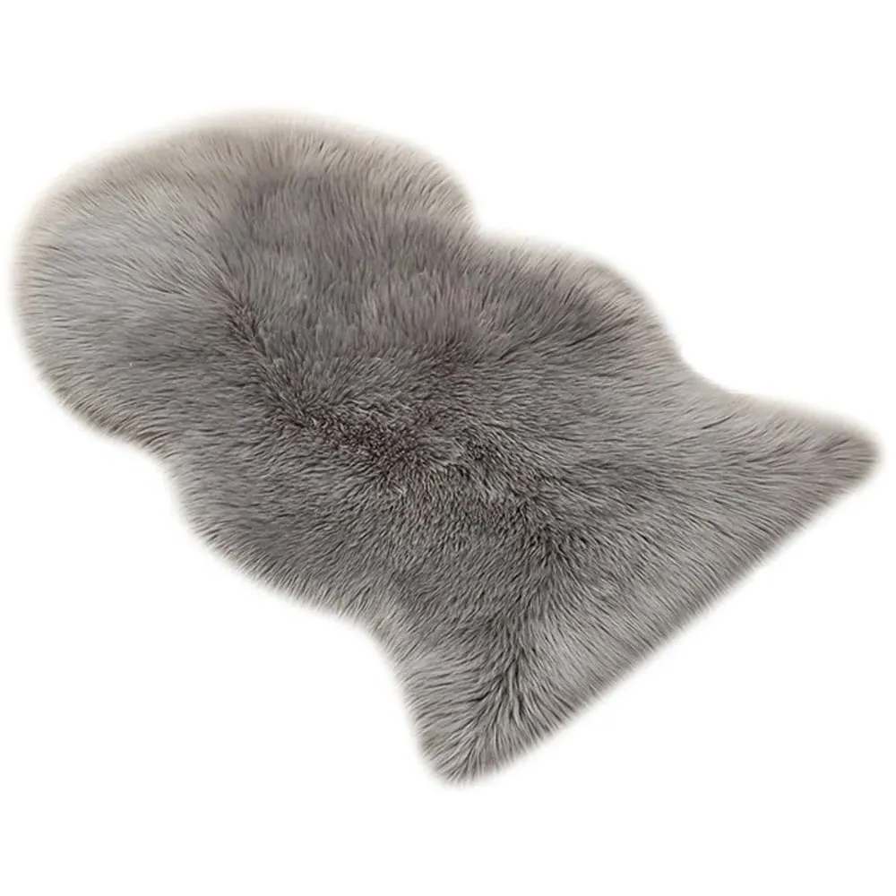Irregular Shaped Shaggy Area Rug - Grey image