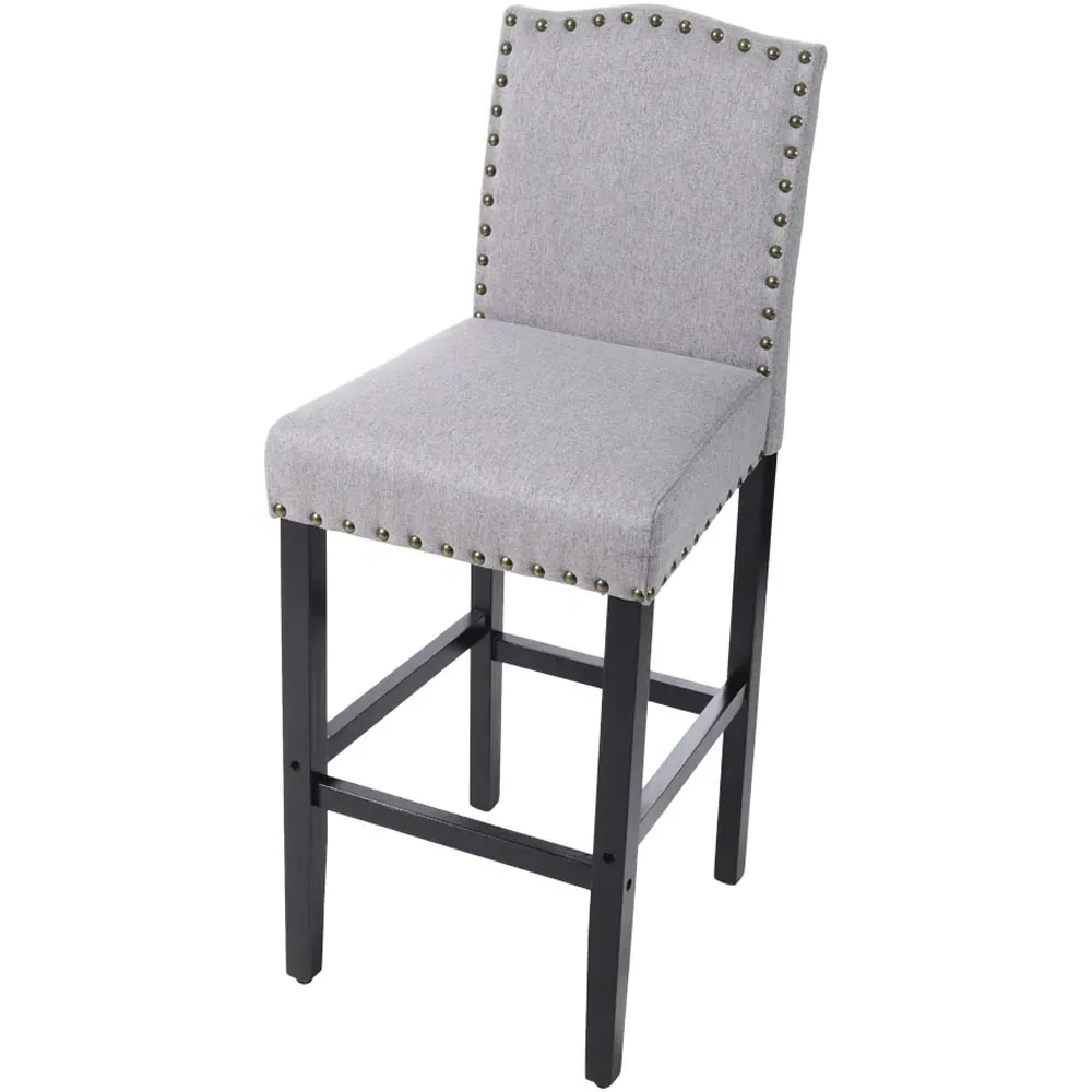 Kitchen Counter Bar Stool Set of 2 - Grey, Linen