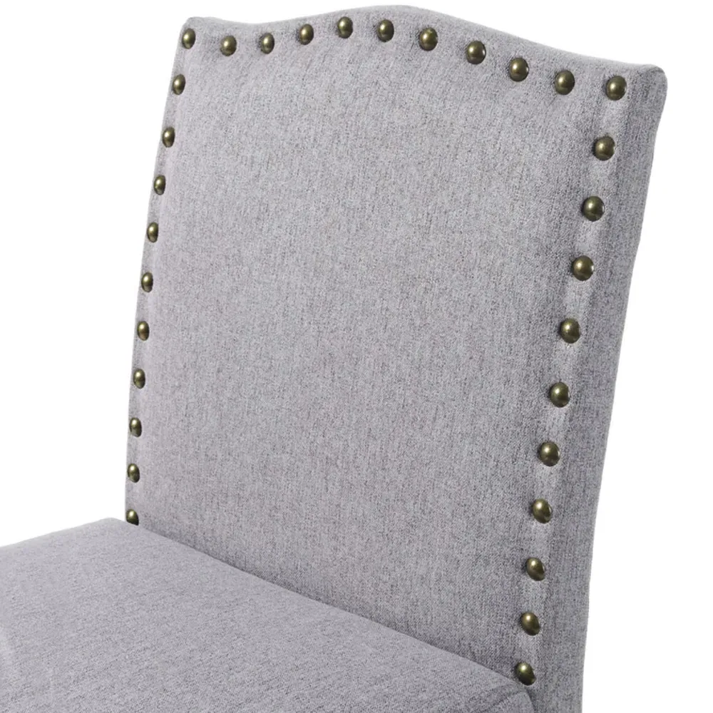 Kitchen Counter Bar Stool Set of 2 - Grey, Linen