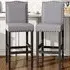 Kitchen Counter Bar Stool Set of 2 - Grey, Linen