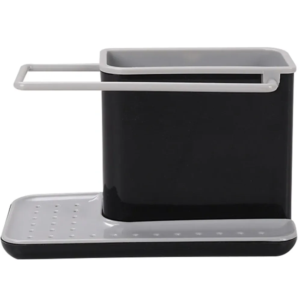 Kitchen Sink Organiser with Draining Plate - Black image