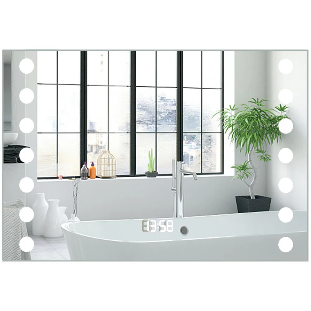 LED Fog Free Bathroom Mirror with Shaver Socket - 60x80cm