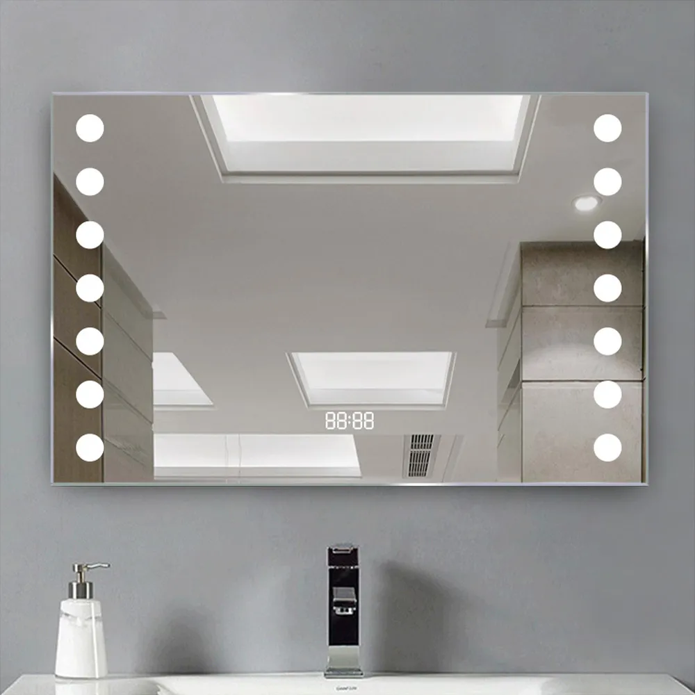 LED Fog Free Bathroom Mirror with Shaver Socket - 60x80cm