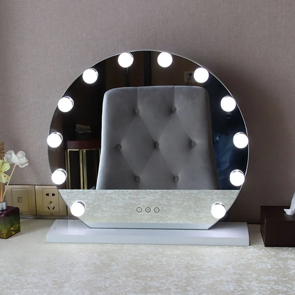 LED Lighted Makeup Vanity Mirror with Smart Sensor - White