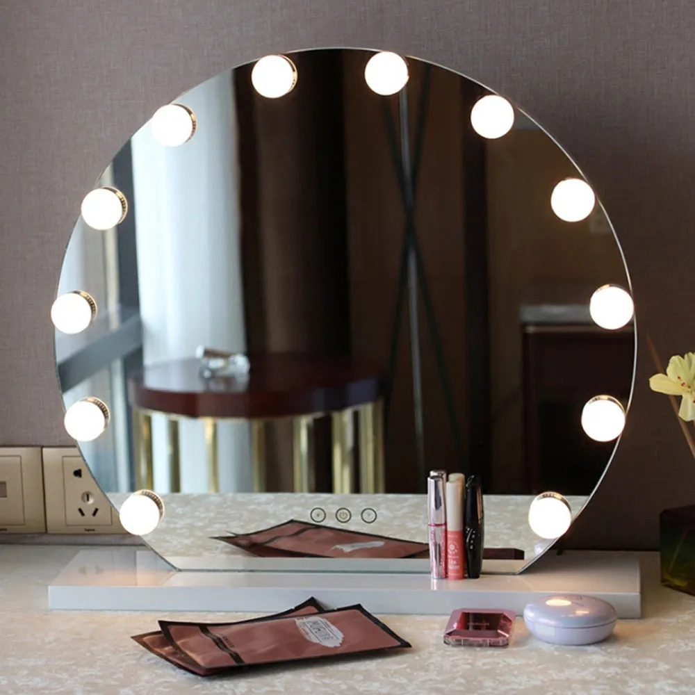 LED Lighted Makeup Vanity Mirror with Smart Sensor - White