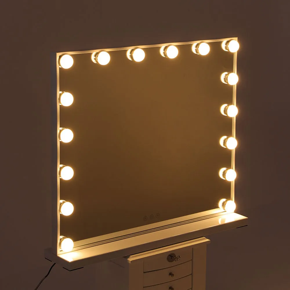 LED Makeup Vanity Mirror with Smart Sensor Screen - White