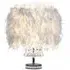 LED Table Lamp with Crystal Feather Lampshade - White, Metal