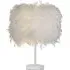 LED Table Lamp with Feather Lampshade - White, Metal