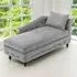 Left Hand Chenille Chaise Lounge with Storage - Grey