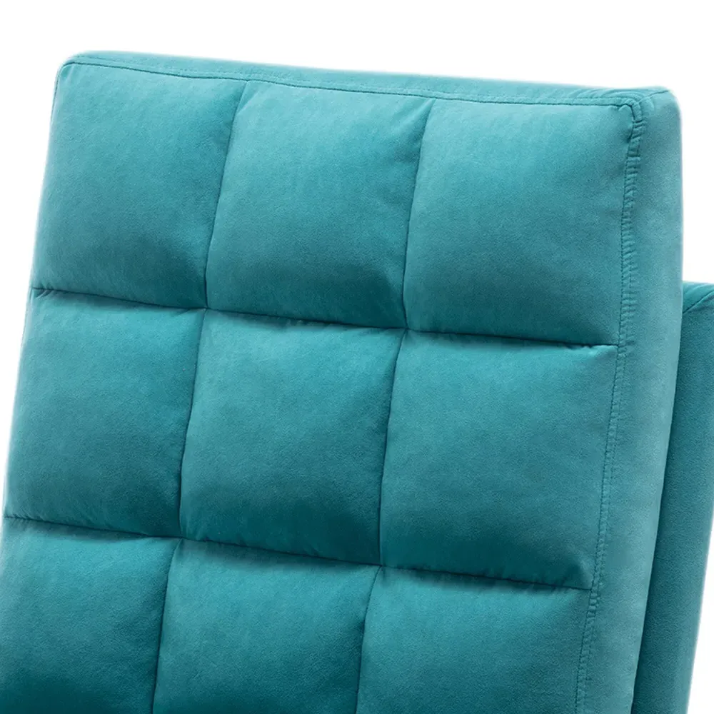 Leisure Armchair with Footstool - Green, Velvet