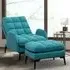 Leisure Armchair with Footstool - Green, Velvet