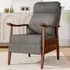 Manual Recliner Armchair with Adjustable Footrest - Grey