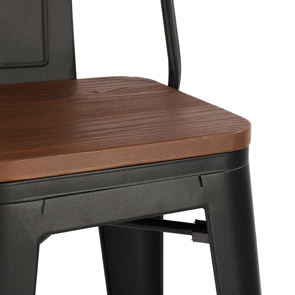 Metal High Bar Stool Set of 2 - Brown