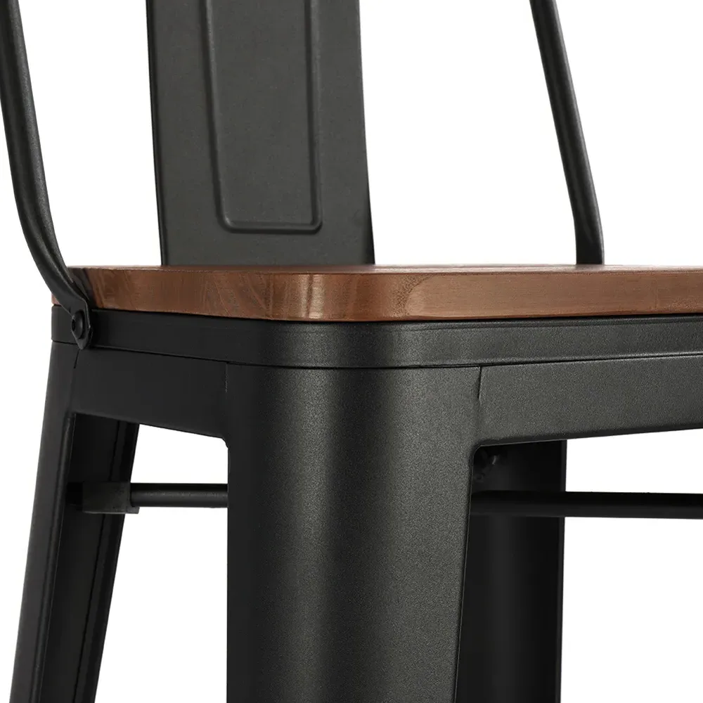 Metal High Bar Stool Set of 2 - Brown