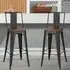 Metal High Bar Stool Set of 2 - Brown