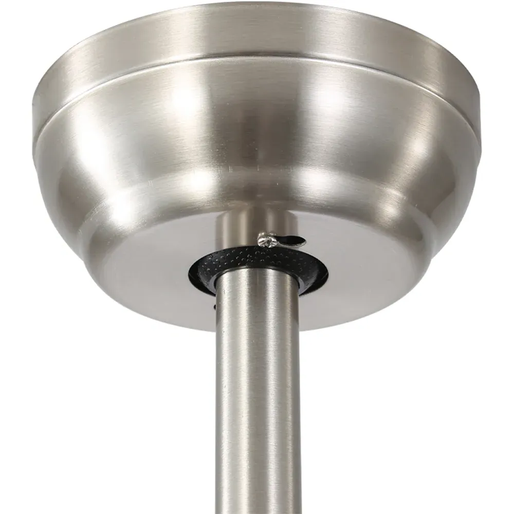 Nickel Retractable Blade LED Ceiling Fan Light with 6 Speeds - Silver