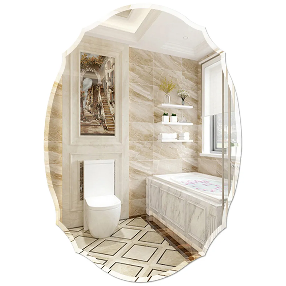 Nordic Ellipse Wall Mirror with Beveled Edge - White