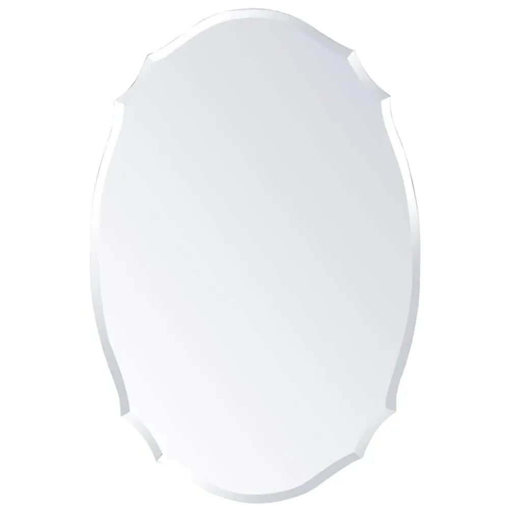 Nordic Ellipse Wall Mirror with Beveled Edge - White