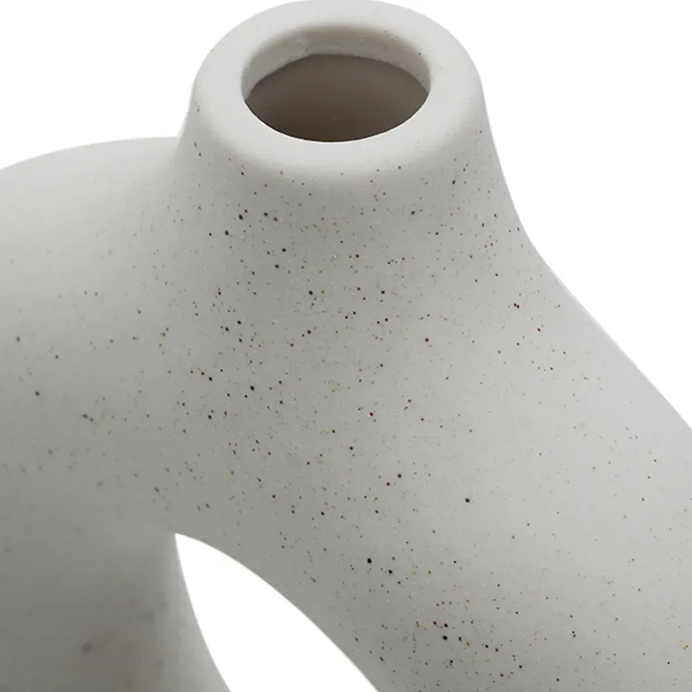 Nordic Style Round Ceramic Vase - White