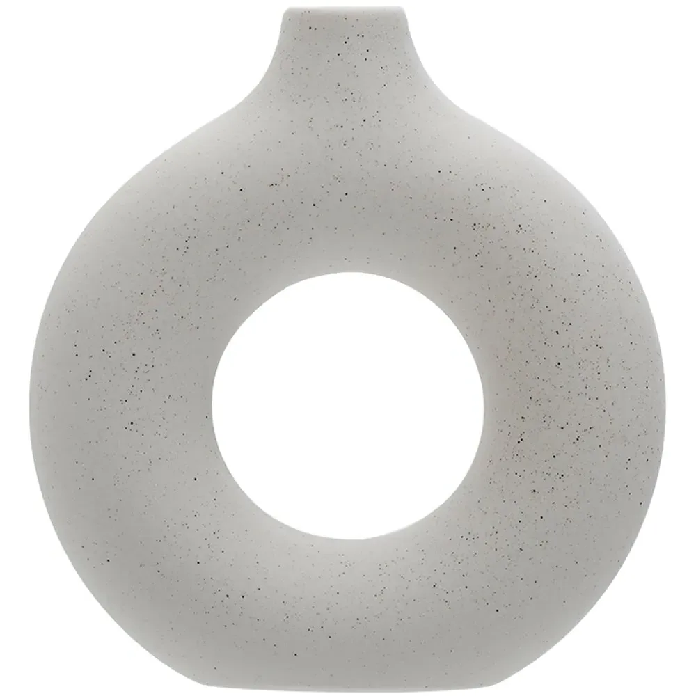 Nordic Style Round Ceramic Vase - White