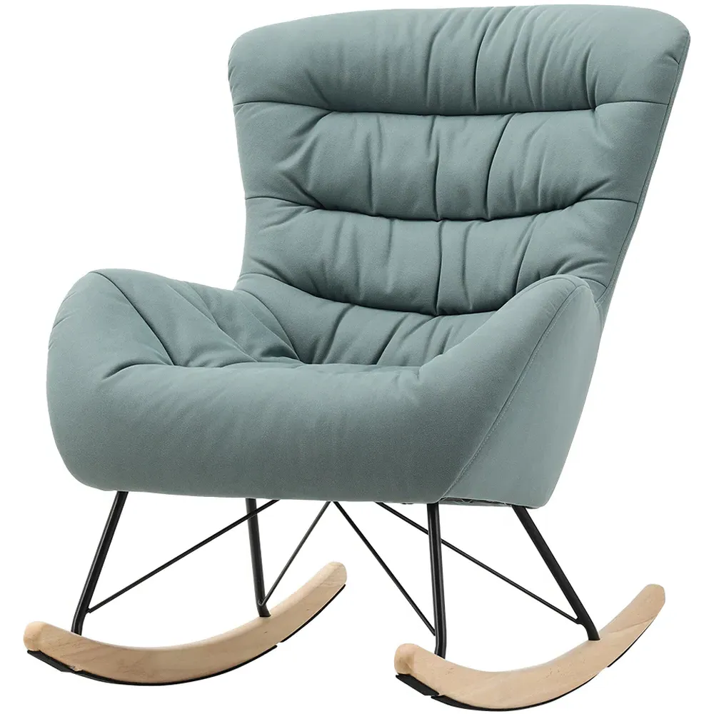 Nordic Wooden Rocking Chair - Blue