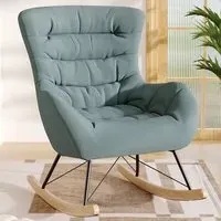 Nordic Wooden Rocking Chair - Blue