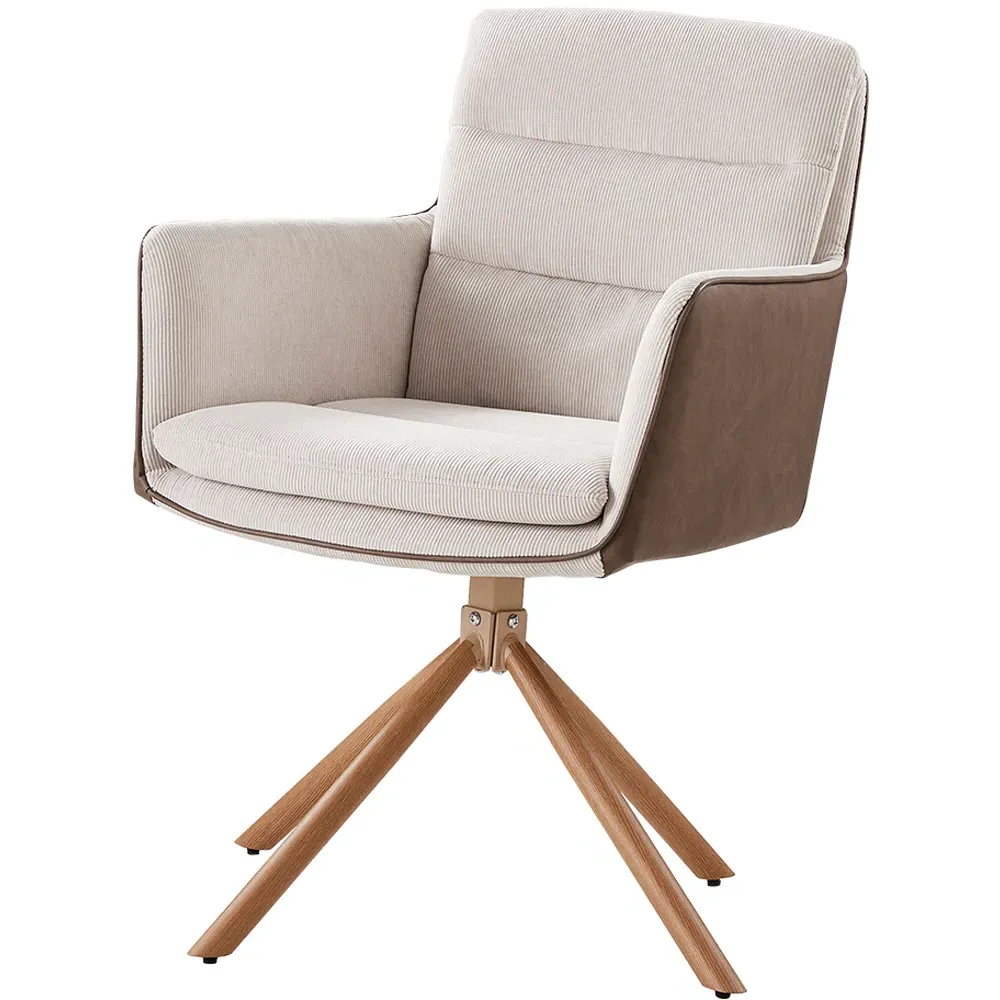 Office Chair - Cream, Wood Base