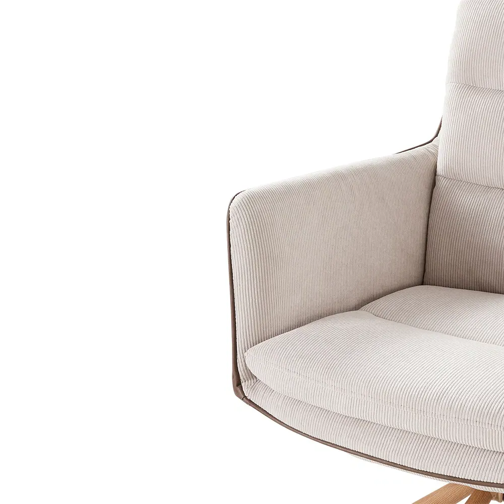 Office Chair - Cream, Wood Base