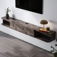 Open Shelf Wall Mounted TV Stand - Grey