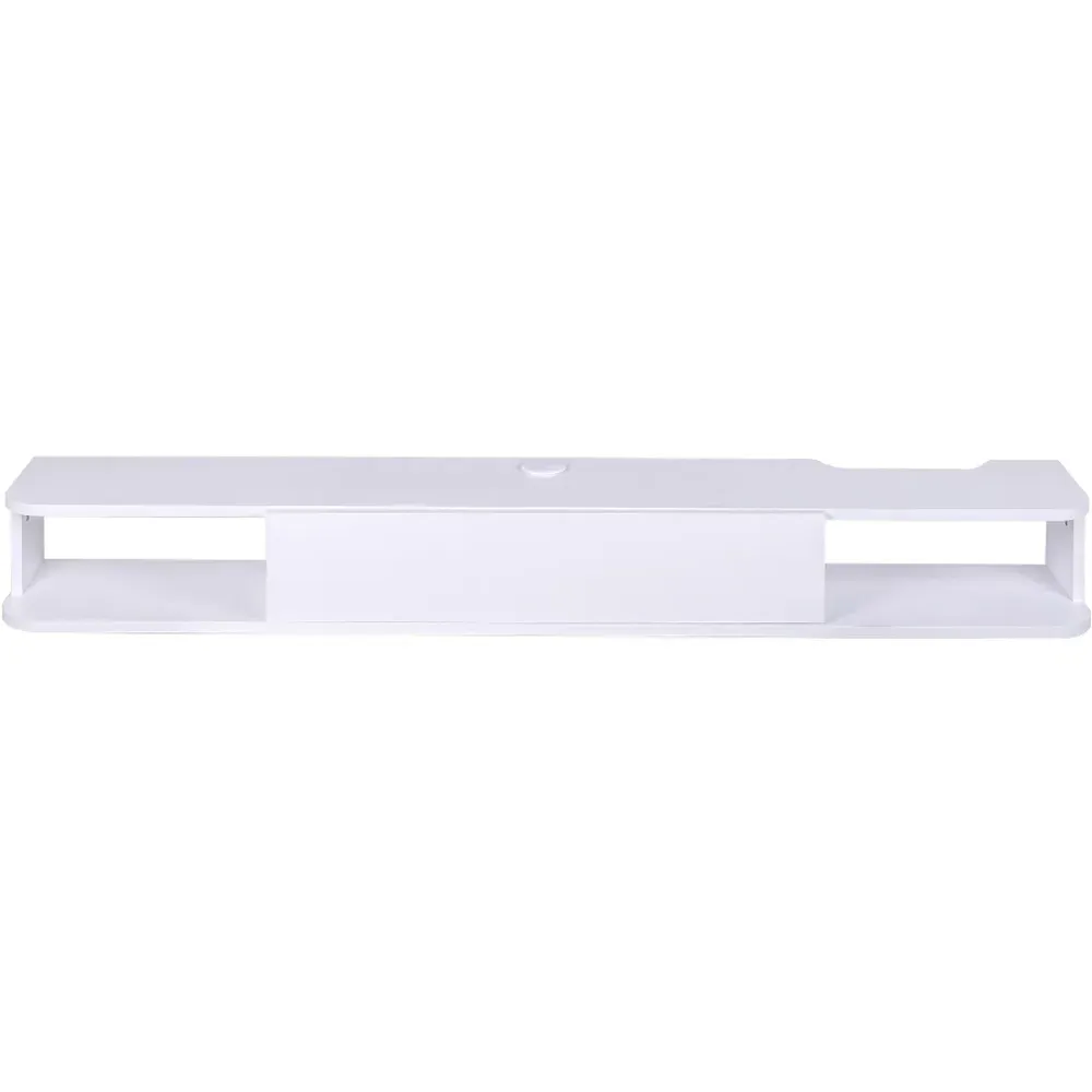 Open Shelf Wall Mounted TV Stand - White