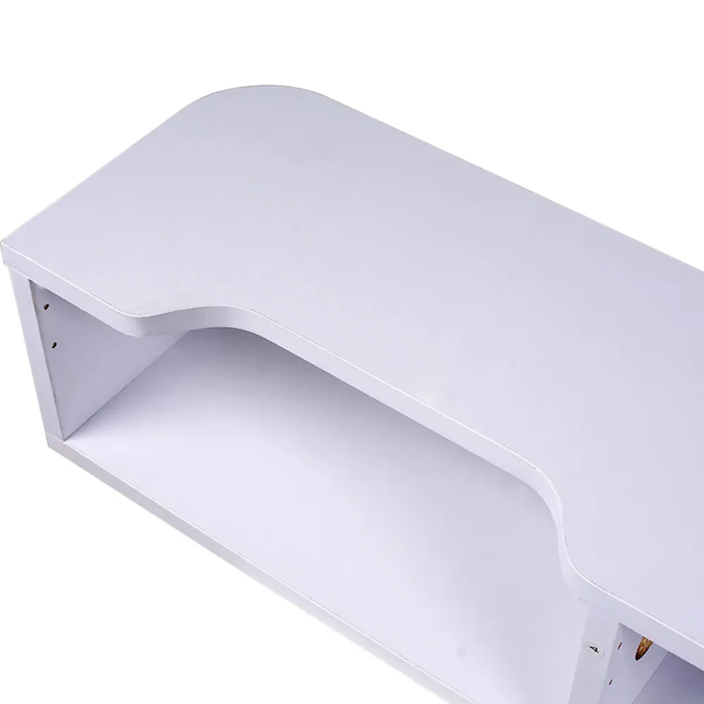 Open Shelf Wall Mounted TV Stand - White