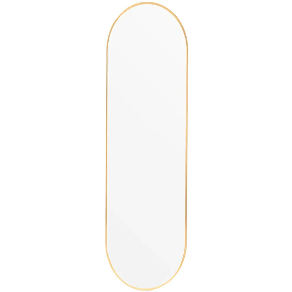 Oval Full Length Wall Mirror - Gold