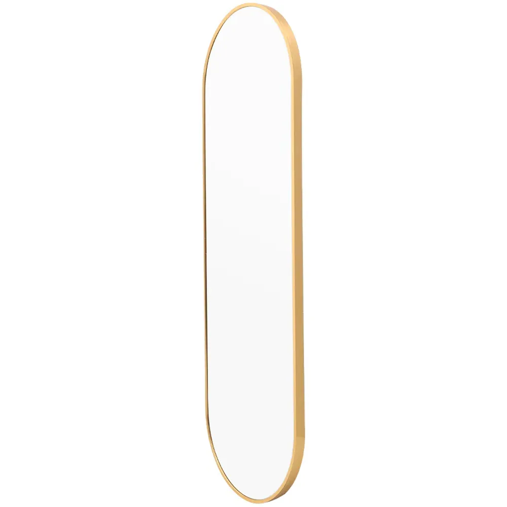 Oval Full Length Wall Mirror - Gold