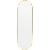 Oval Full Length Wall Mirror - Gold