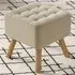 Padded Footstool - Beige, Linen