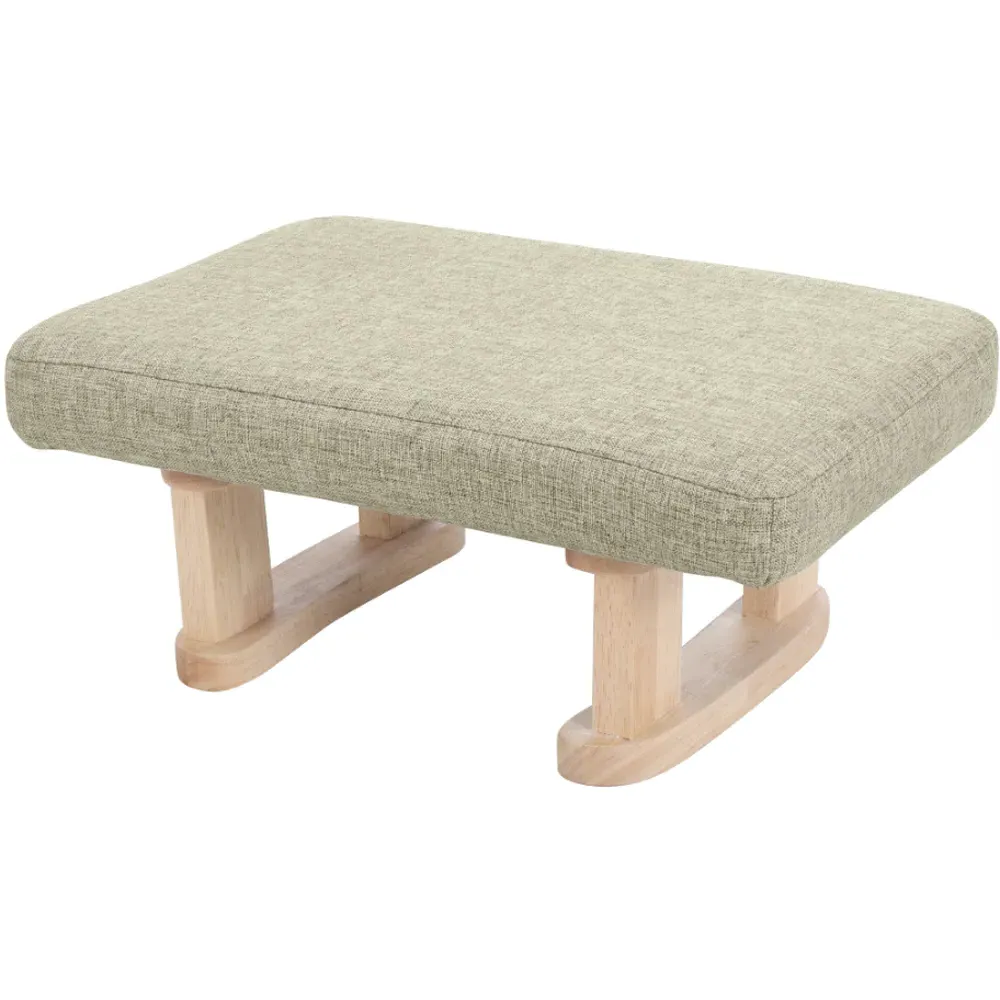 Padded Rocking Footstool - Green, Linen
