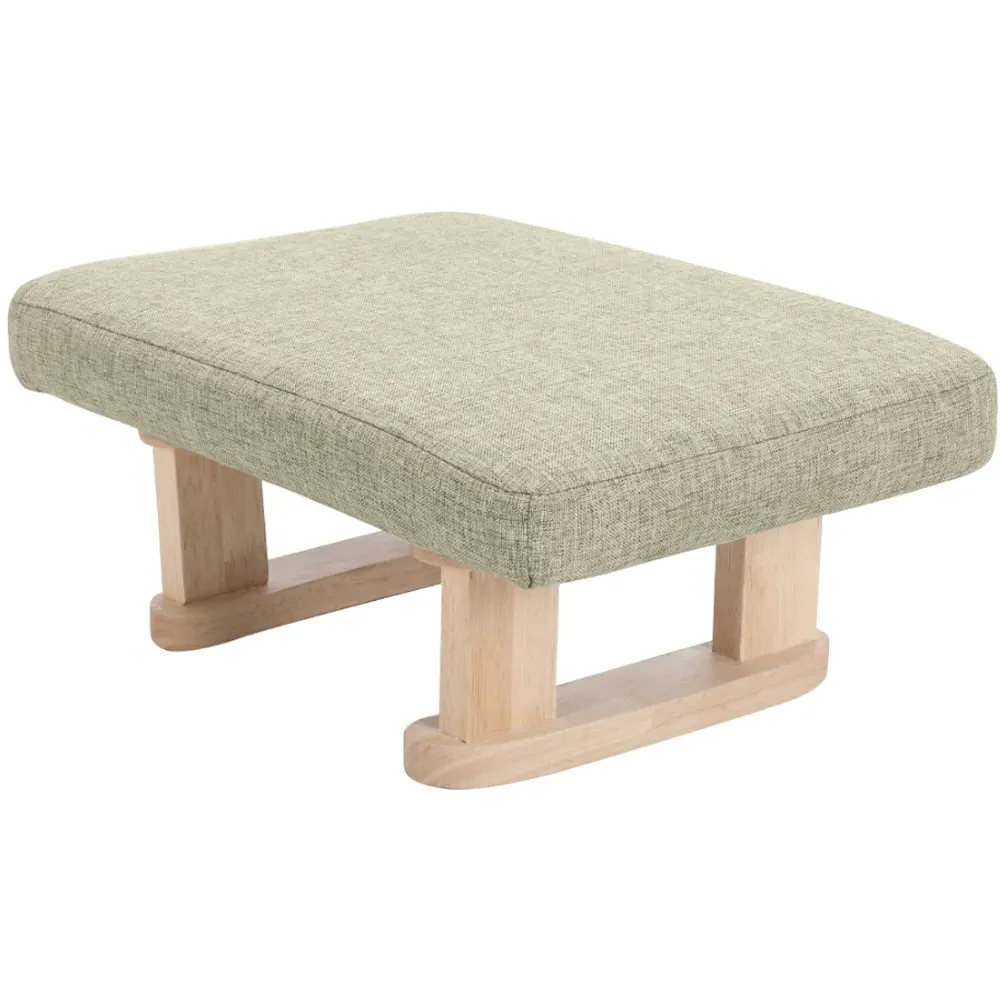 Padded Rocking Footstool - Green, Linen