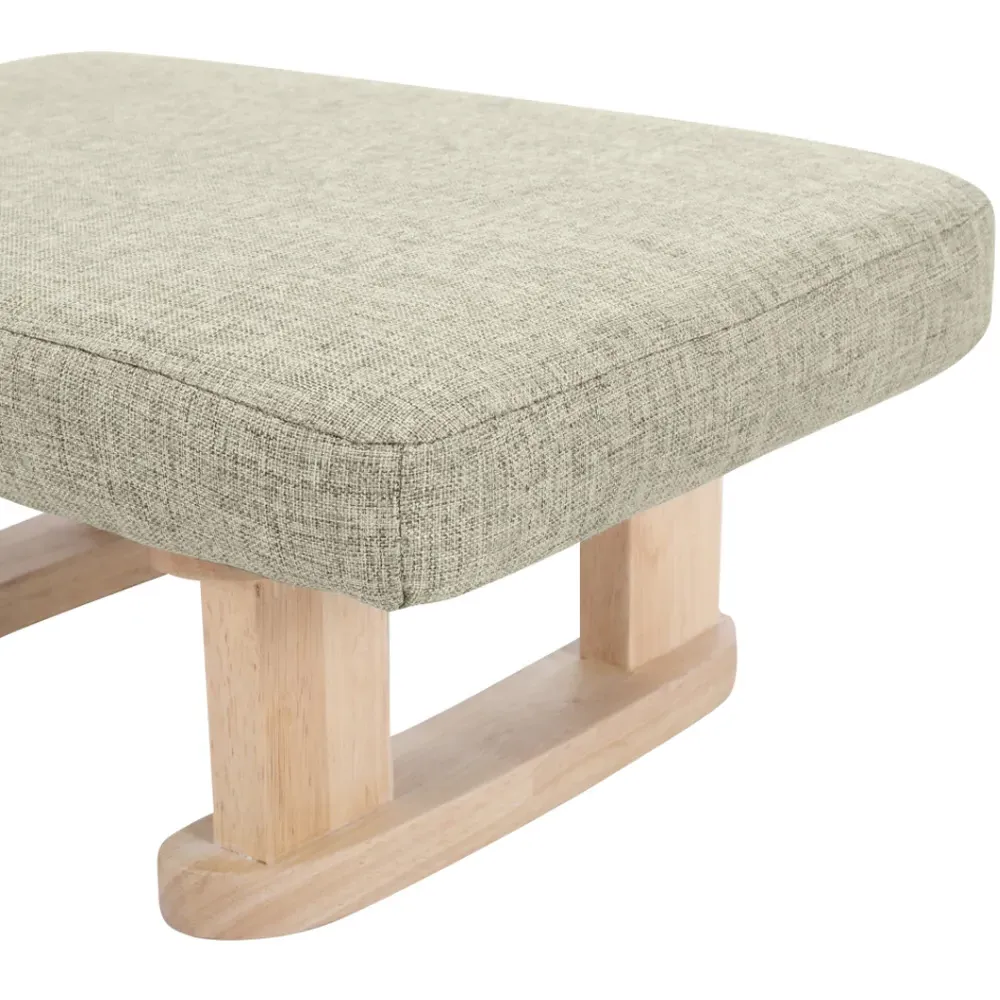 Padded Rocking Footstool - Green, Linen