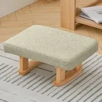 Padded Rocking Footstool - Green, Linen